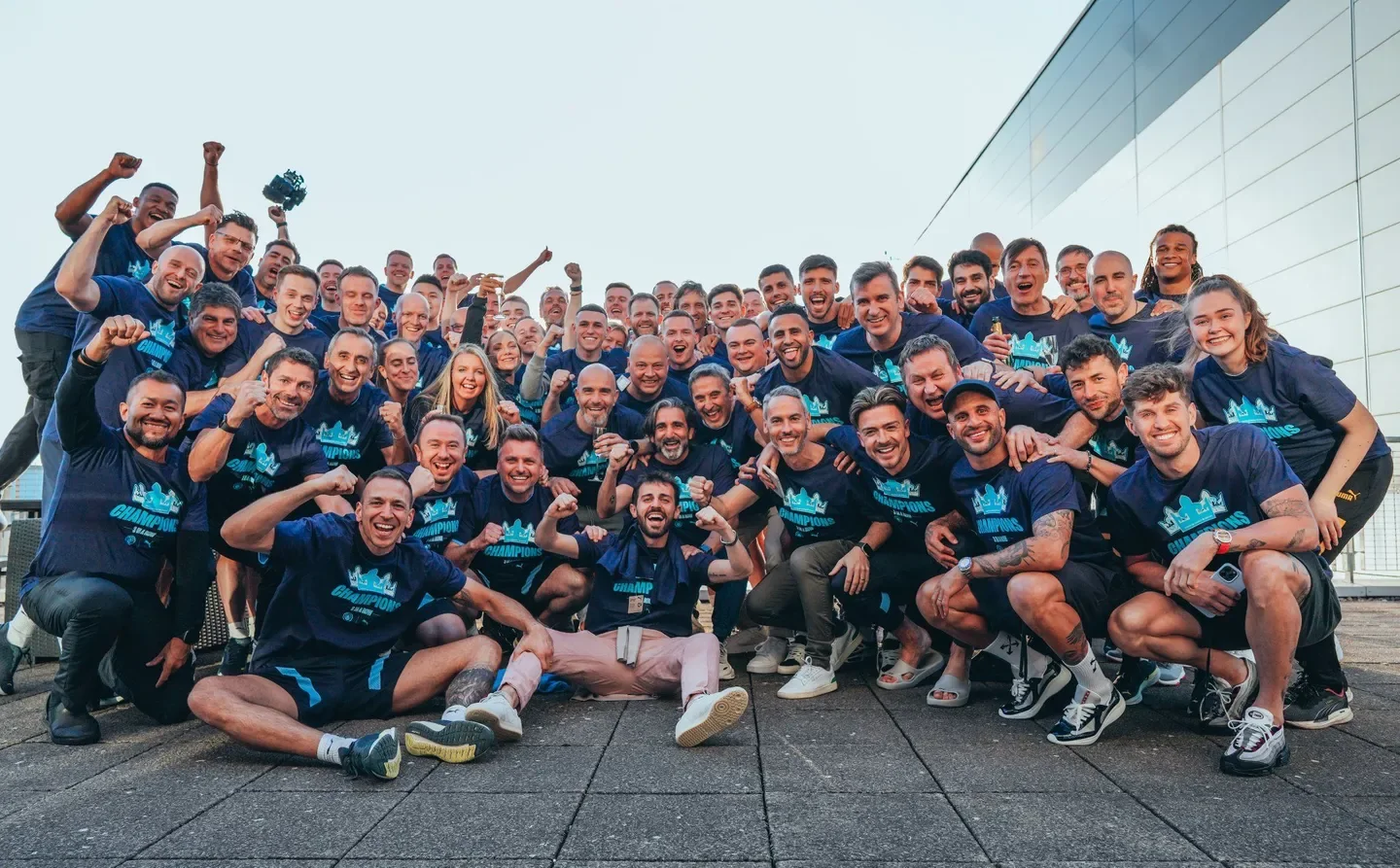 Manchester City celebrate the 2022/23 Premier League title