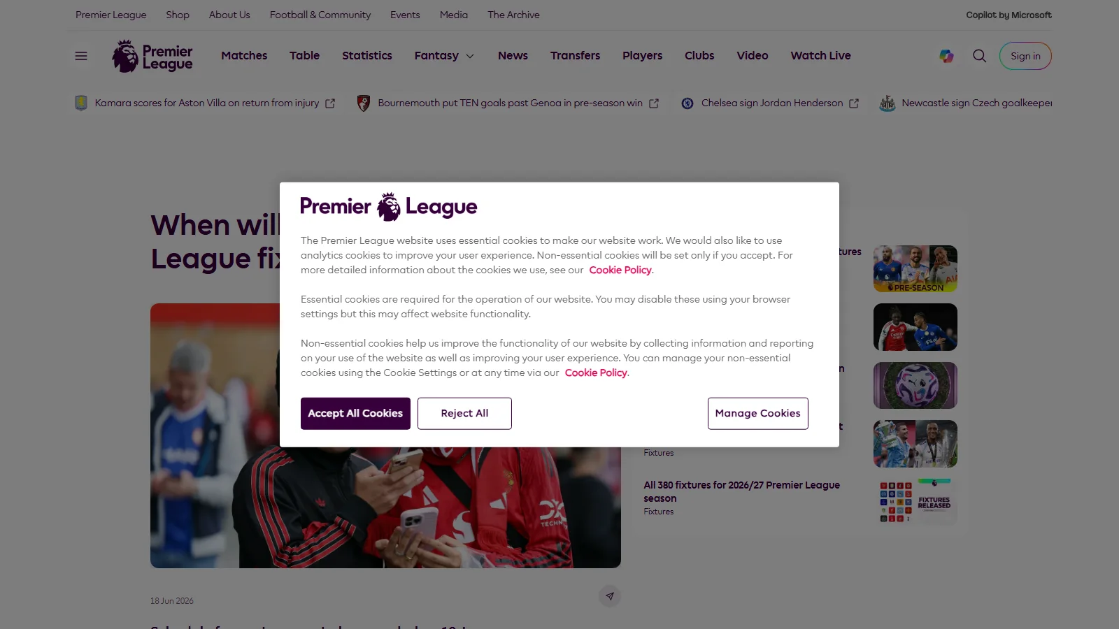 When Were the 2026/27 Premier League Fixtures Released? Date, Time and Leak Checks